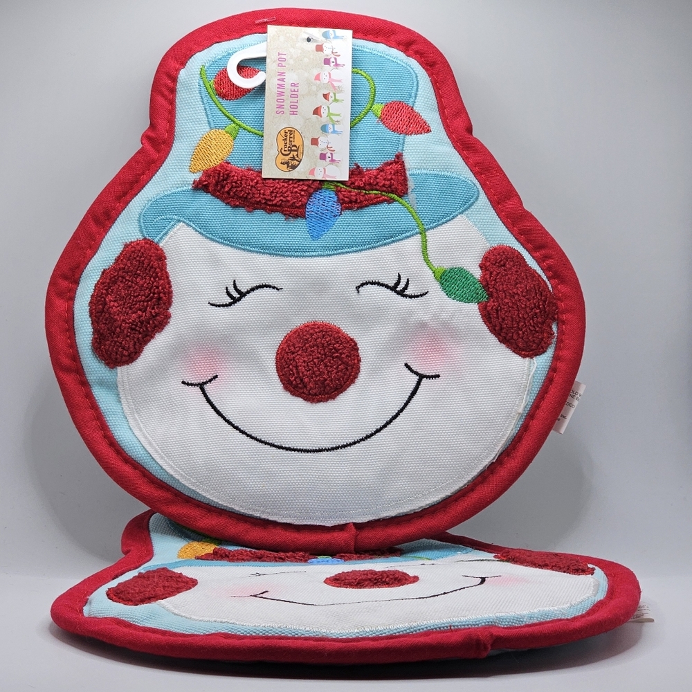 2 NWT Cracker Barrel Snowman Potholders